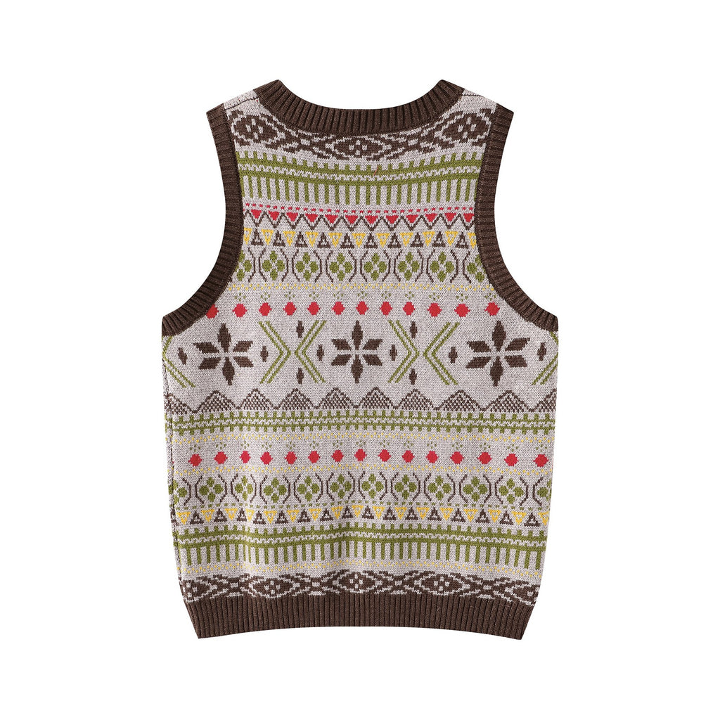 Geometric horizontal jacquard sweater