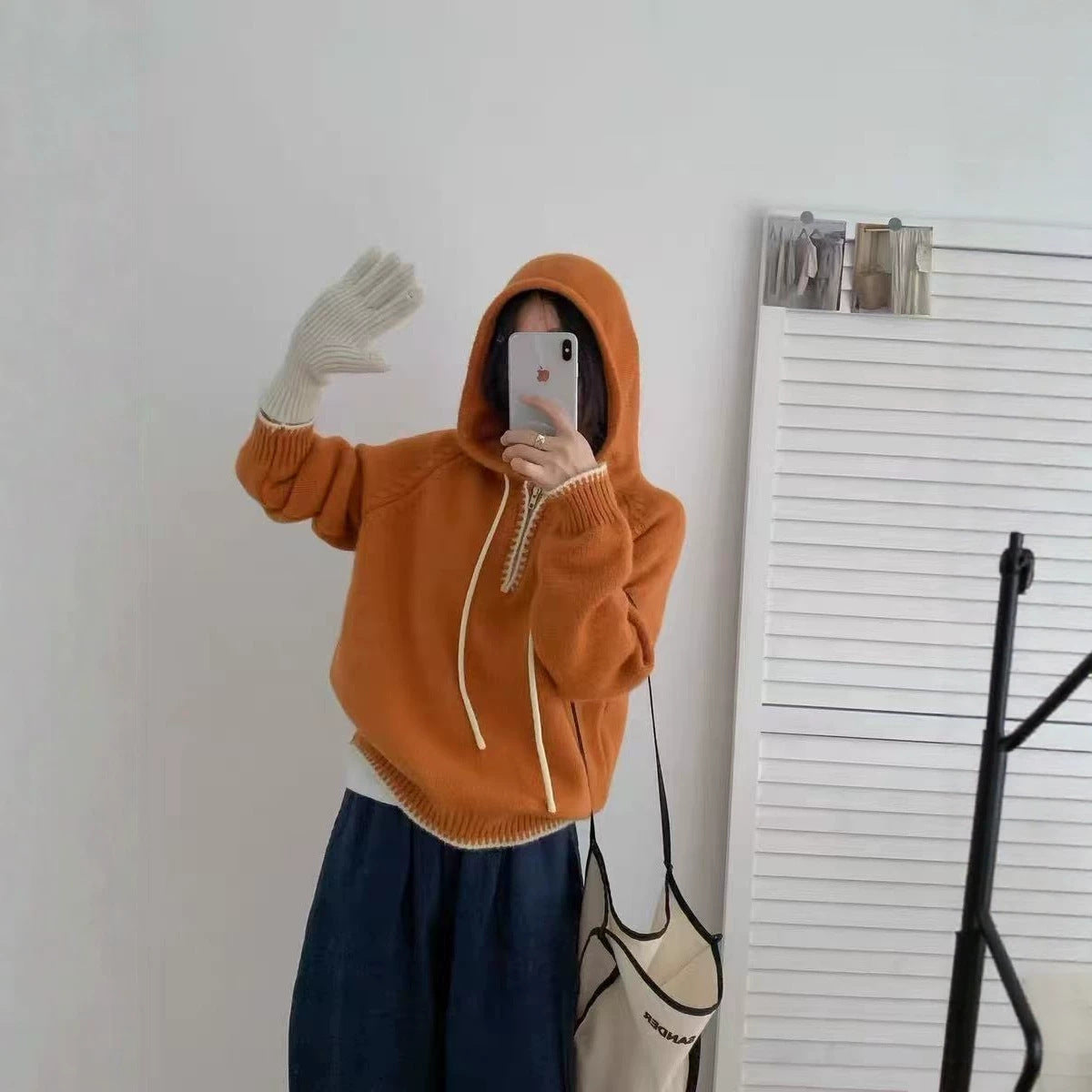 Soft Knit Hoodie Sweater for Women, Outerwear Top