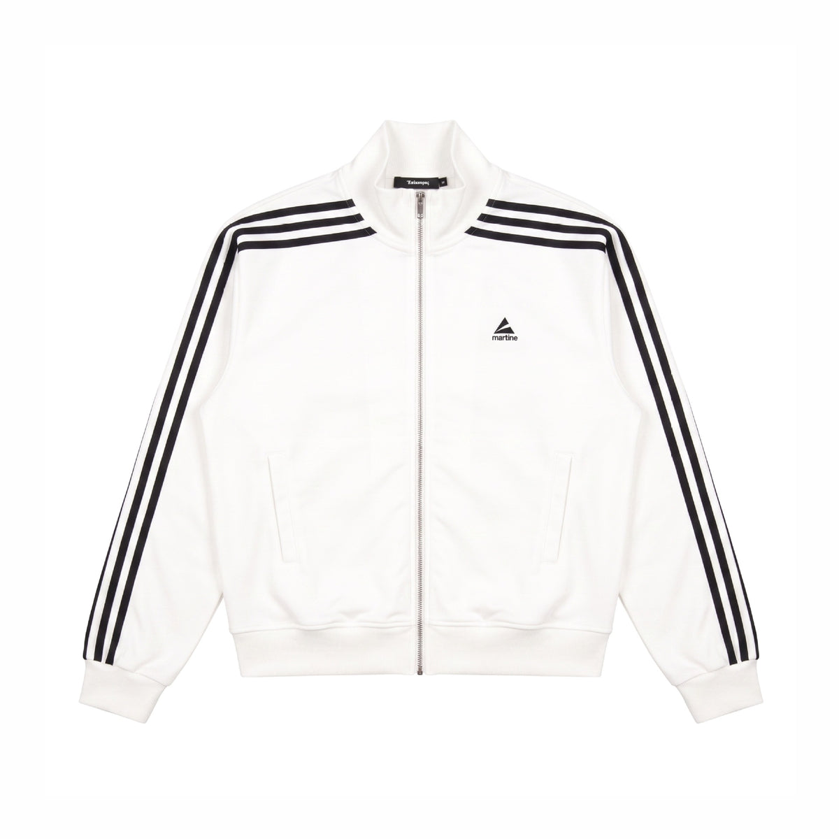 Sporty Side Stripe Open Front Stand Collar Loose Casual Hoodie
