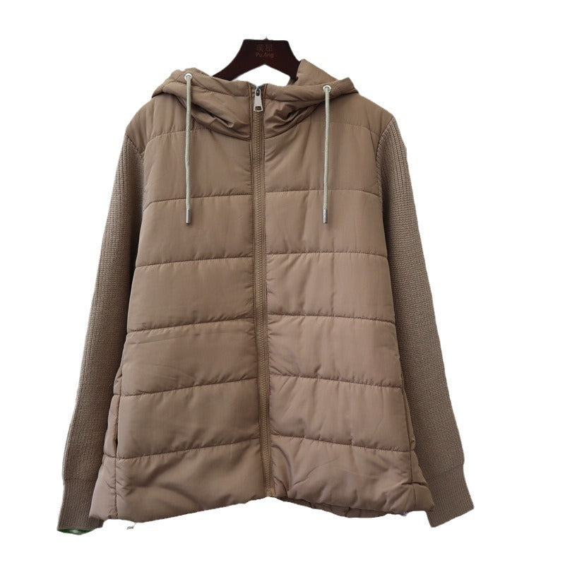 Hooded loose zipper jacket for women