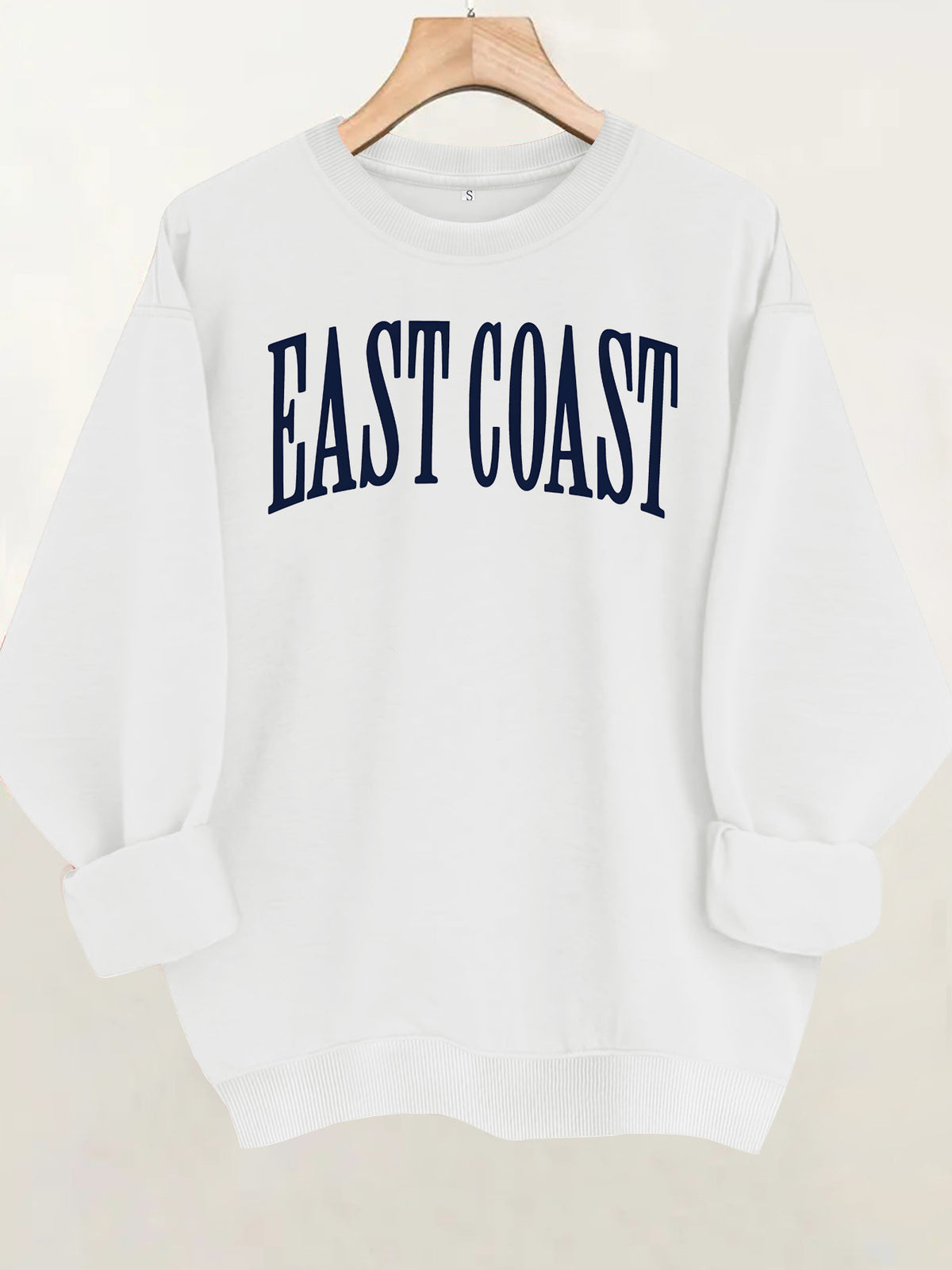 Round neck fleece hoodie