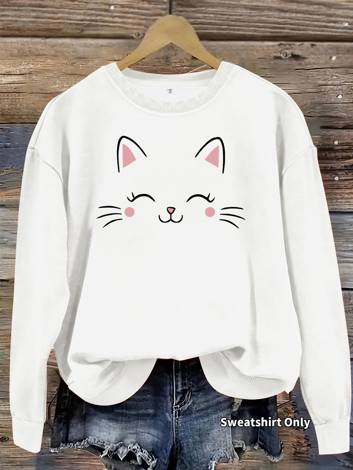 Round neck fleece hoodie