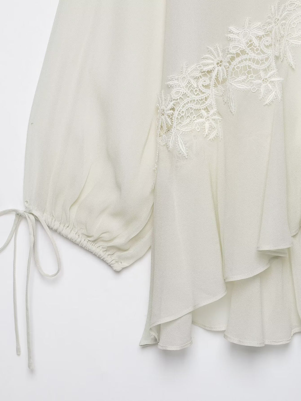 Lace Embroidered Collar Shirt