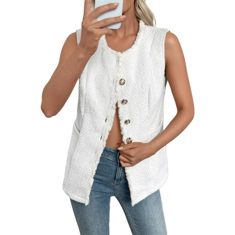 Women's Sleeveless Elegant Chanel-Style Cardigan Vest