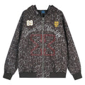 Retro leopard print hooded zipper cardigan