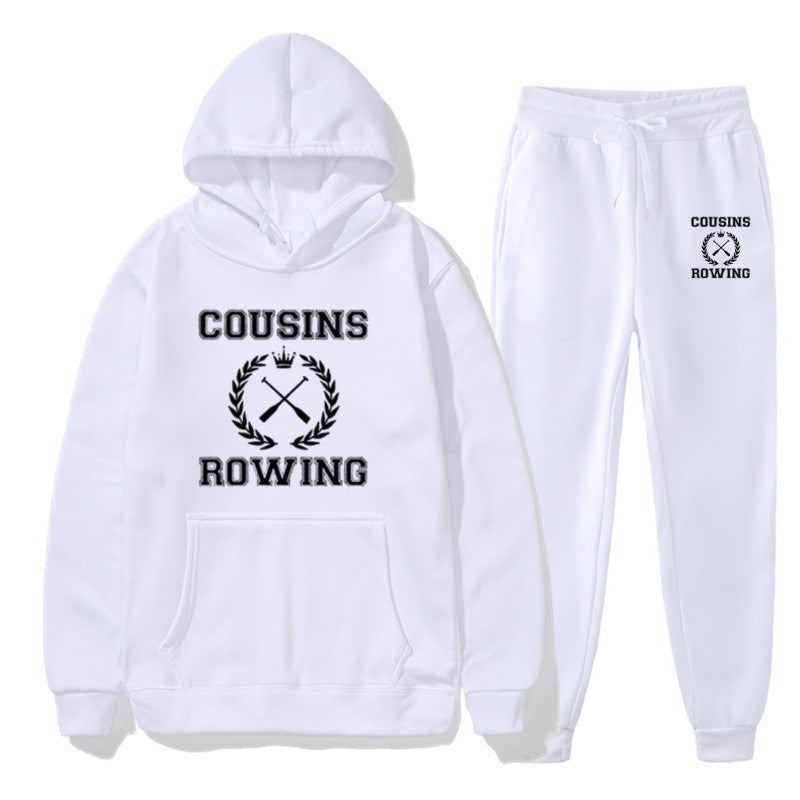 Loose Hooded Sweatshirt and Cuffed Pants Set