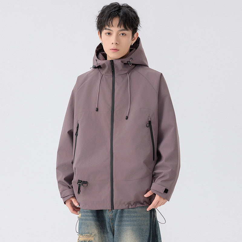 Unisex Waterproof Windbreaker Jacket for Hiking and Travel - Storm Orange