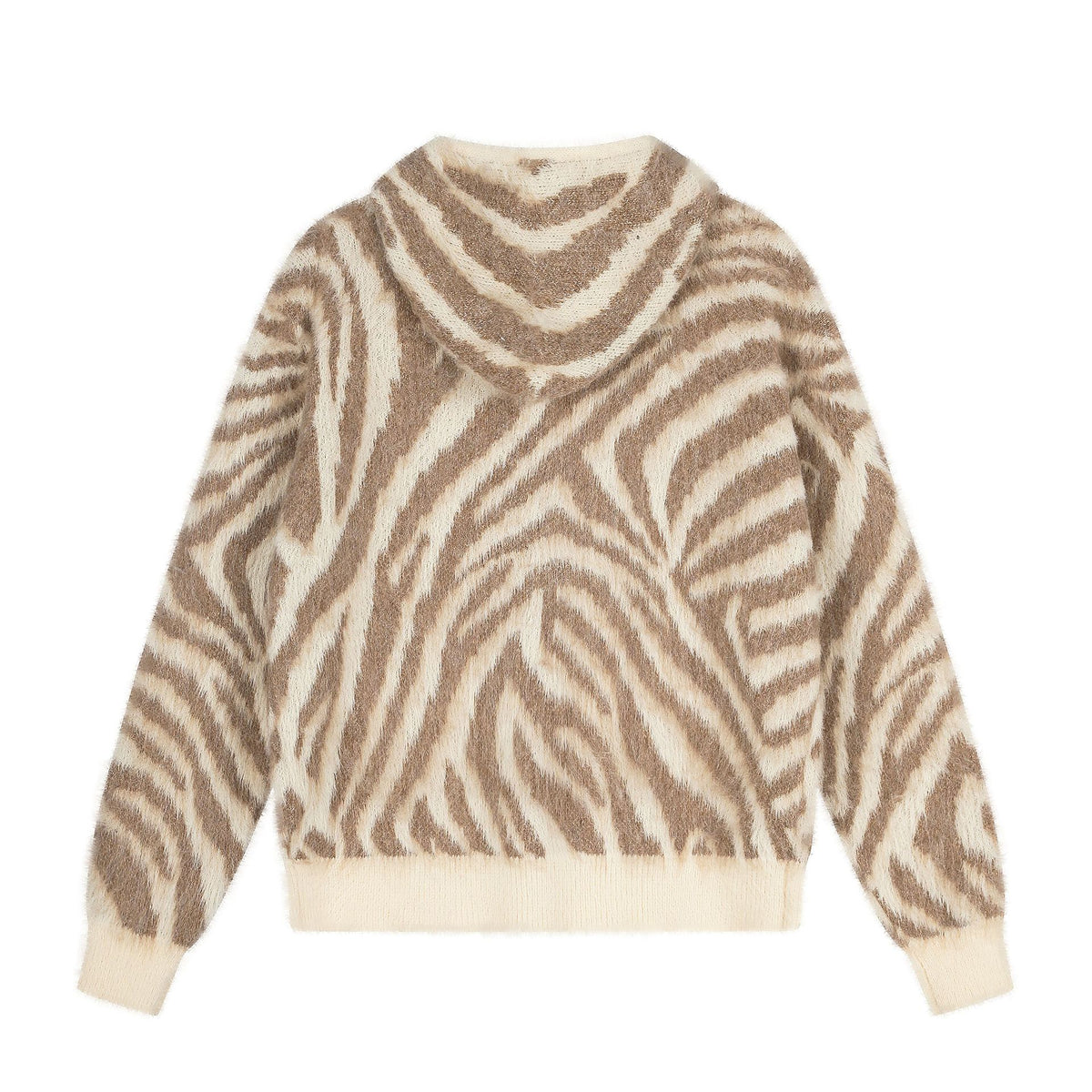 Zipper Zebra Pattern Sweater