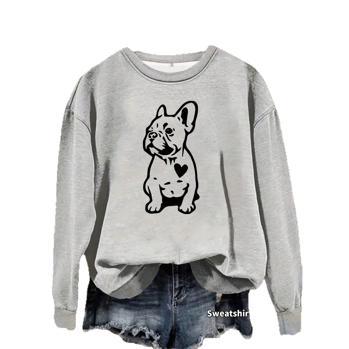 Round neck long sleeved sweatshirt