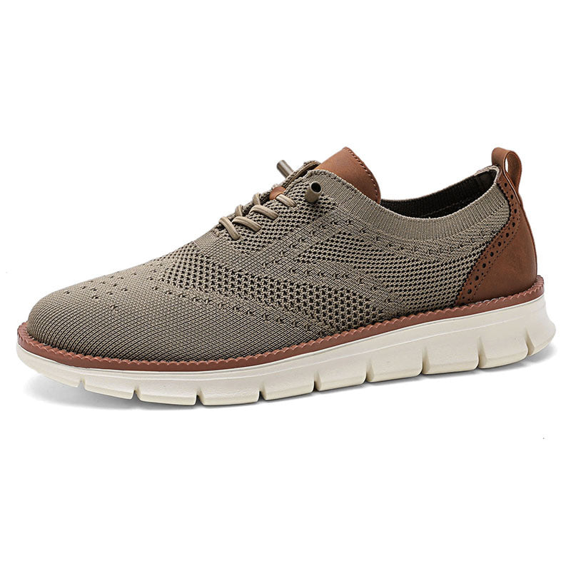 Lightweight lace up casual men's shoes breathable fly woven men's size