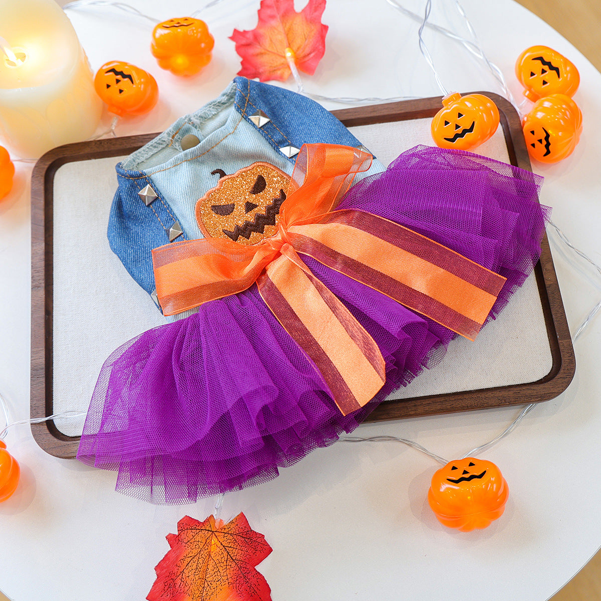 Halloween Pet Dog Cat Dress Quirky Pumpkin Wedding Costume Outfit