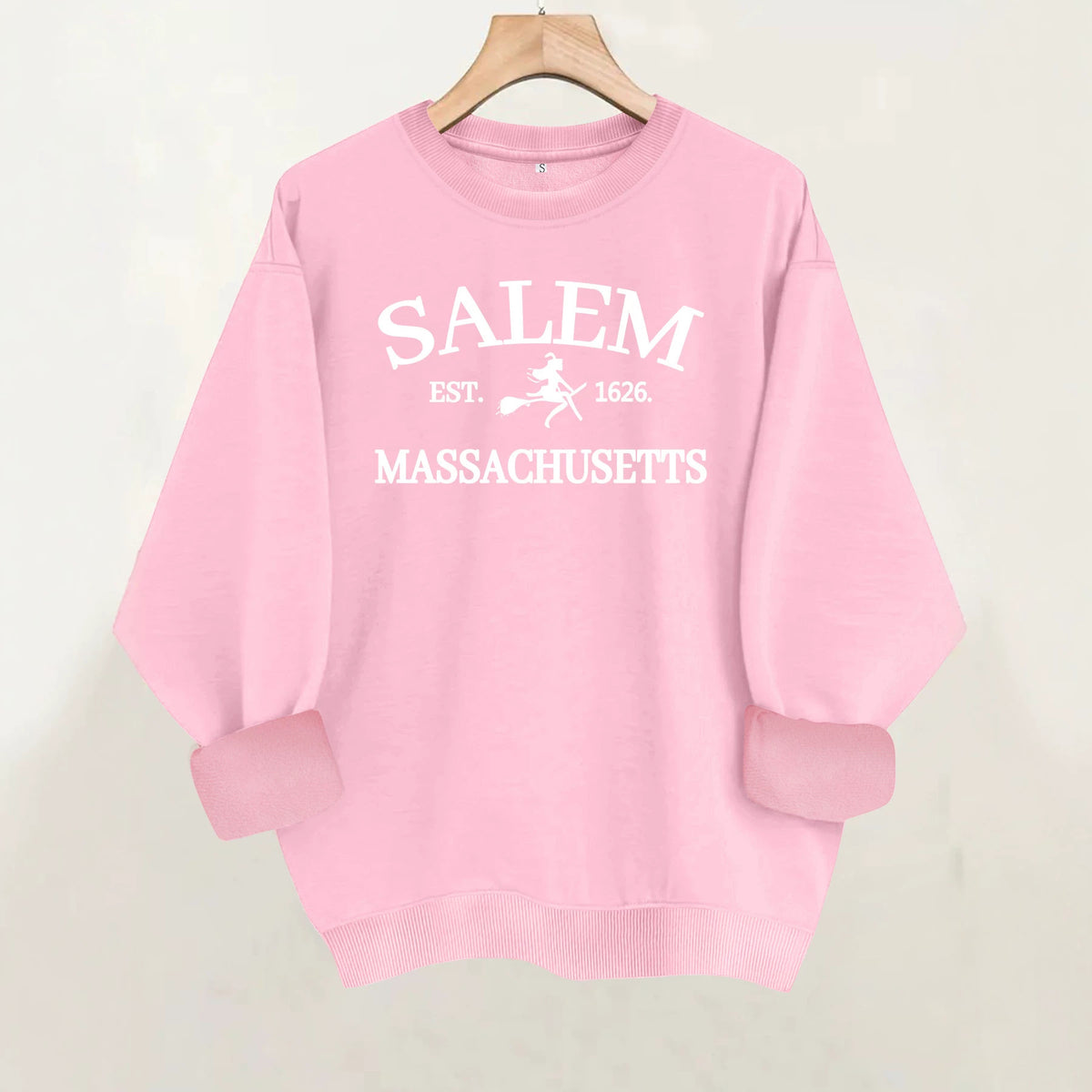 Printed round neck fleece hoodie