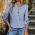 Casual Solid Color Long Sleeve Pullover Loose Straight Women's Shirt