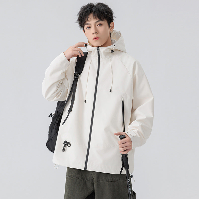 Unisex Waterproof Windbreaker Jacket for Hiking and Travel - Storm Orange