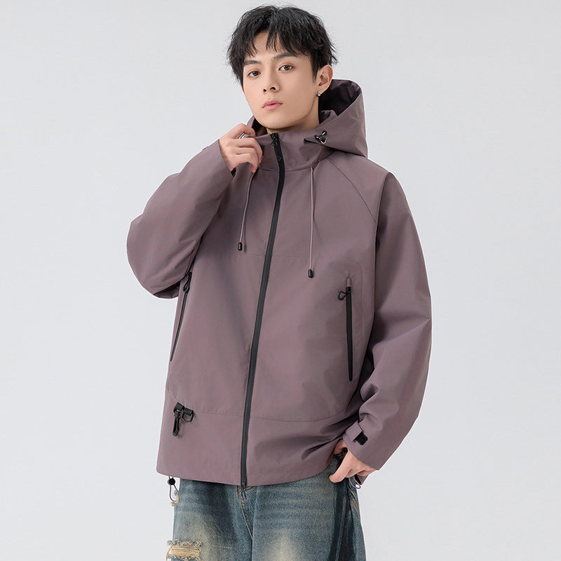 Unisex Waterproof Windbreaker Jacket for Hiking and Travel - Storm Orange