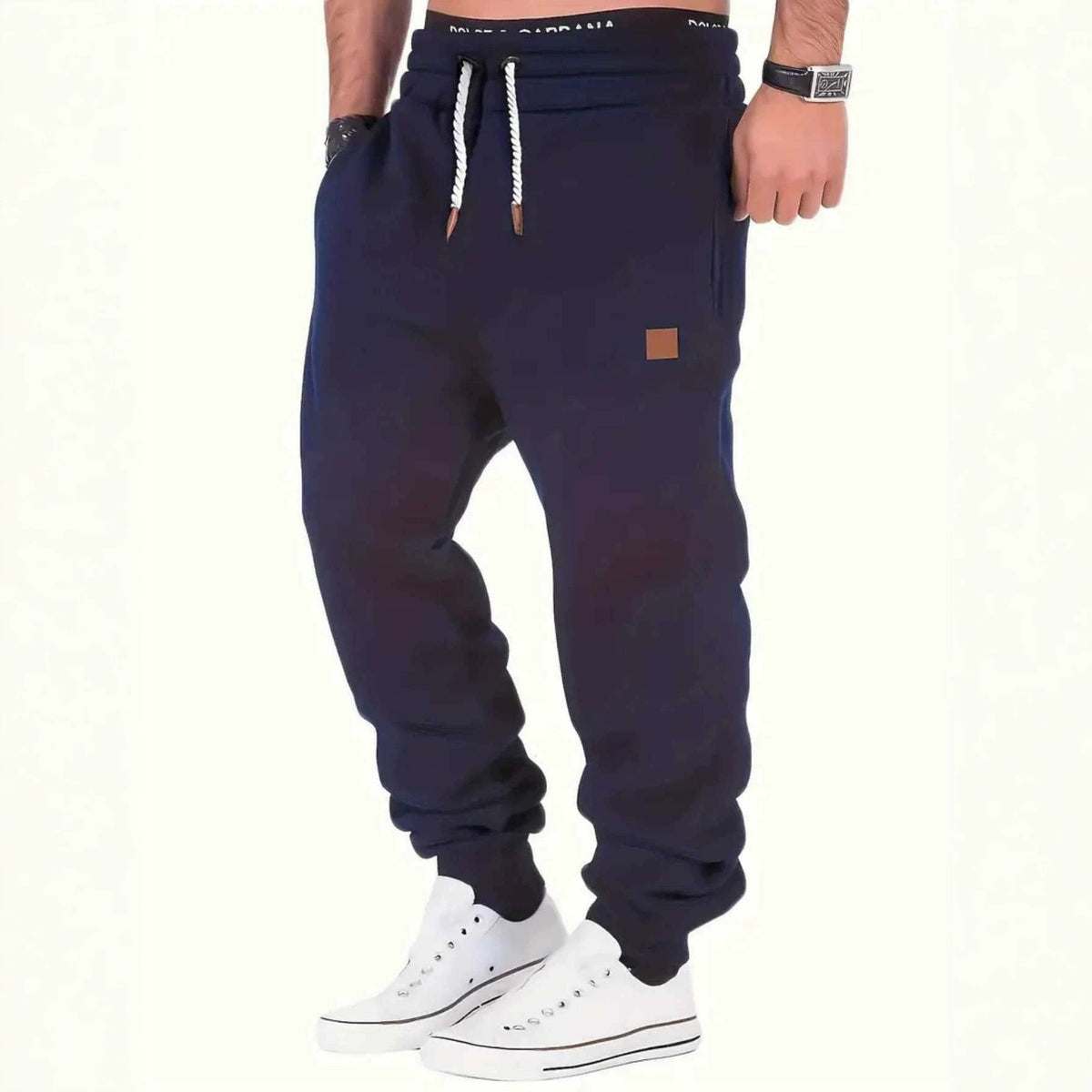 Men's Casual Sports Heavyweight Letter Print Elastic Waist Drawstring Sweatpants