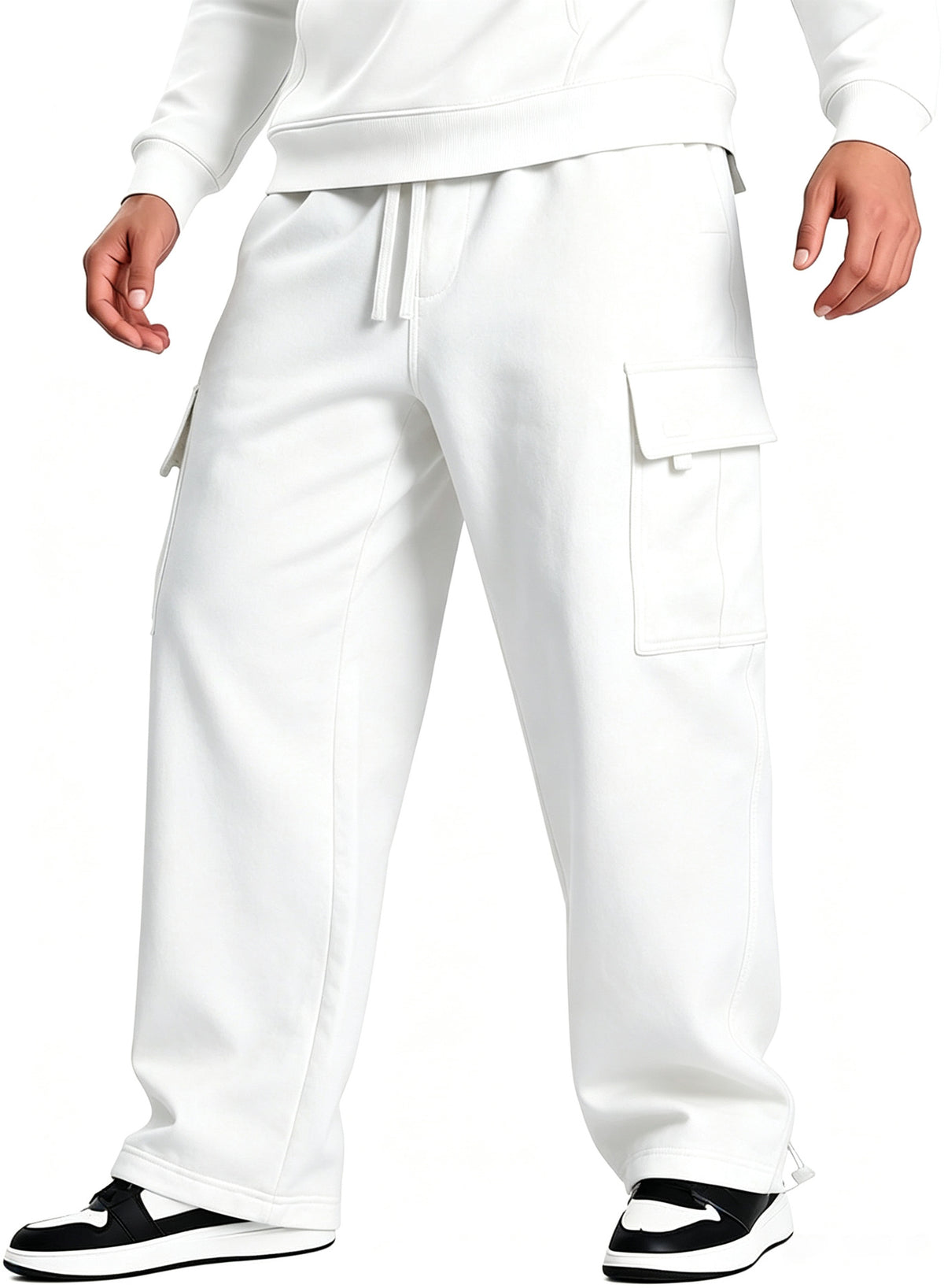 Men's Multi-pocket Casual Pants with Unique Design, Loose Fit Workwear Style Long Trousers