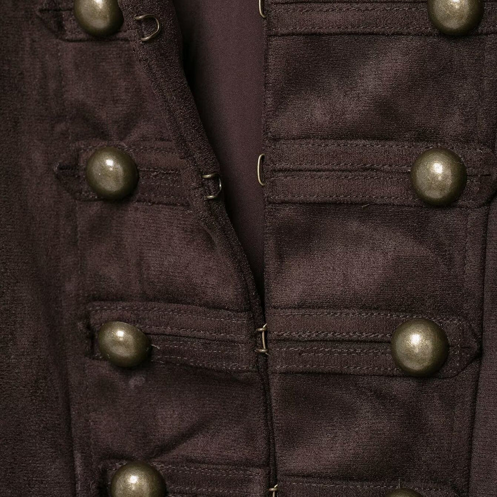 Half high collar long sleeved buttoned jacket