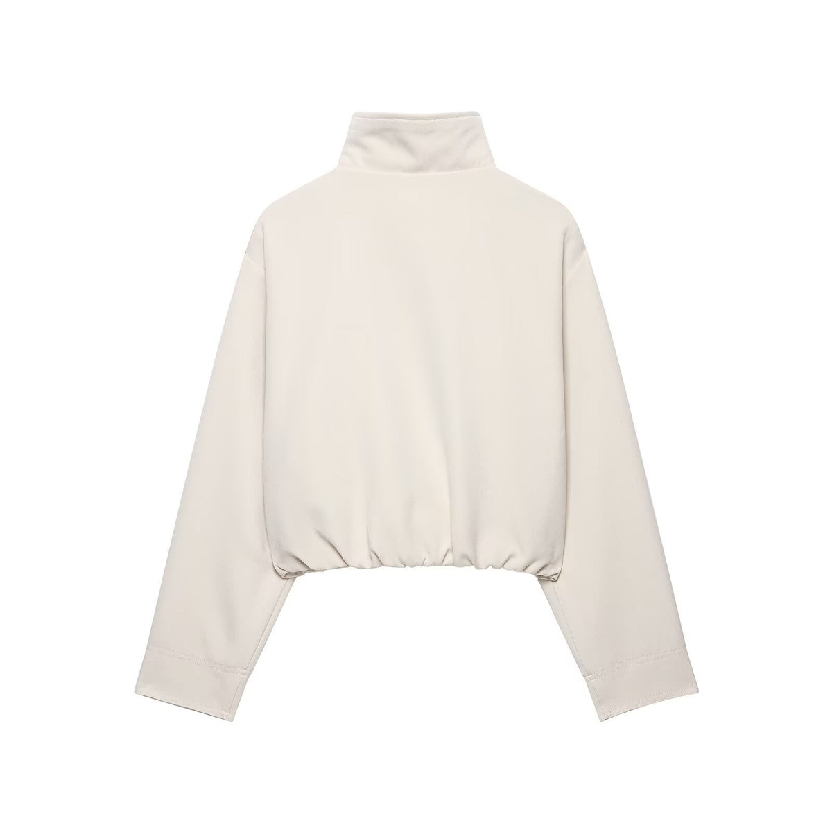 Stand up collar long sleeved zipper jacket