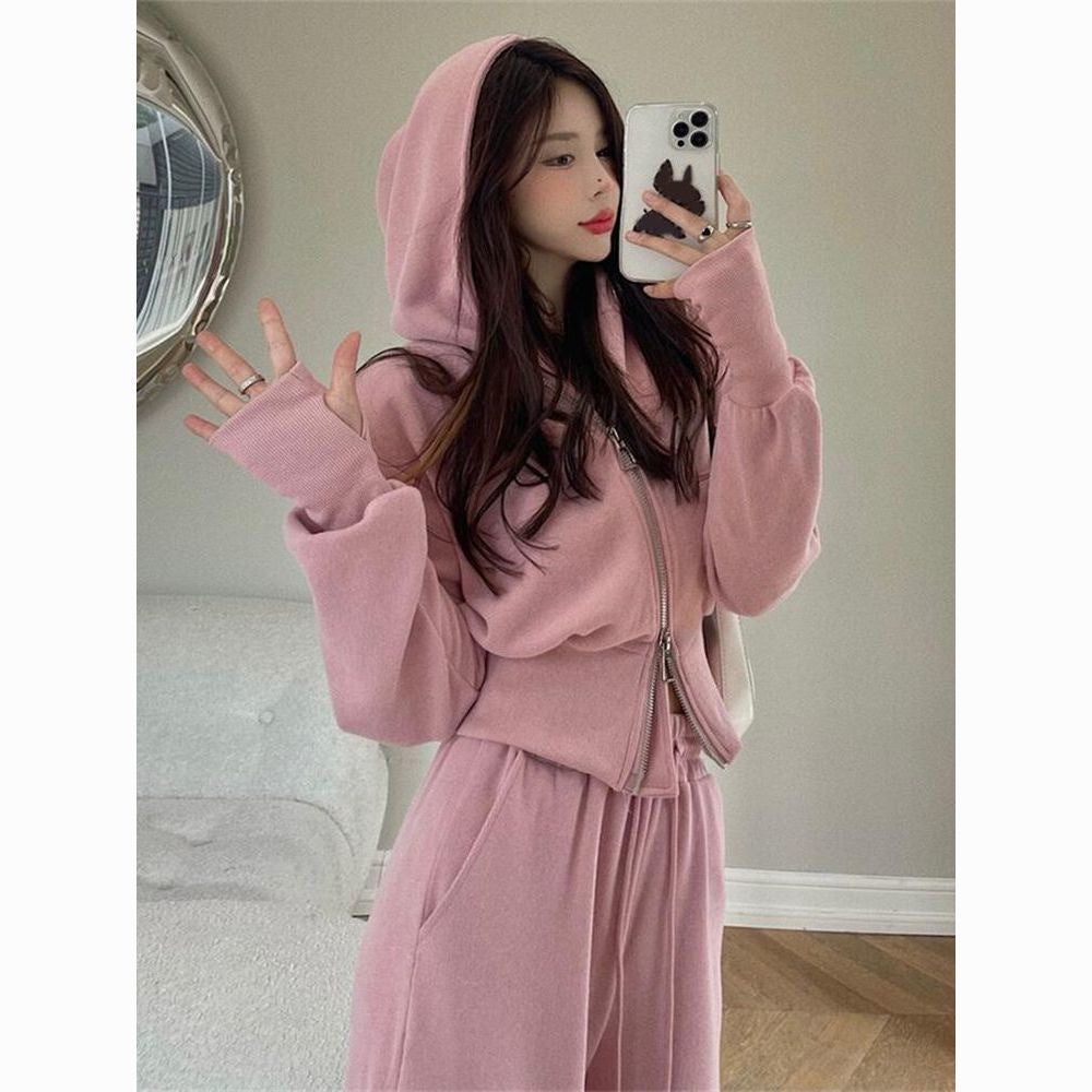 Sportswear Set for Women, Spring and Autumn New  Student Slimming Loose Fashion Hoodie Casual Two-Piece Set