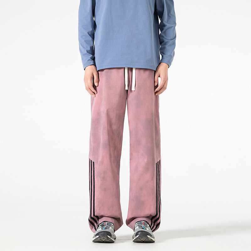 Casual Streetwear Pants with Tie-Dye Drip Effect Slimming and Flowy Loose Trousers