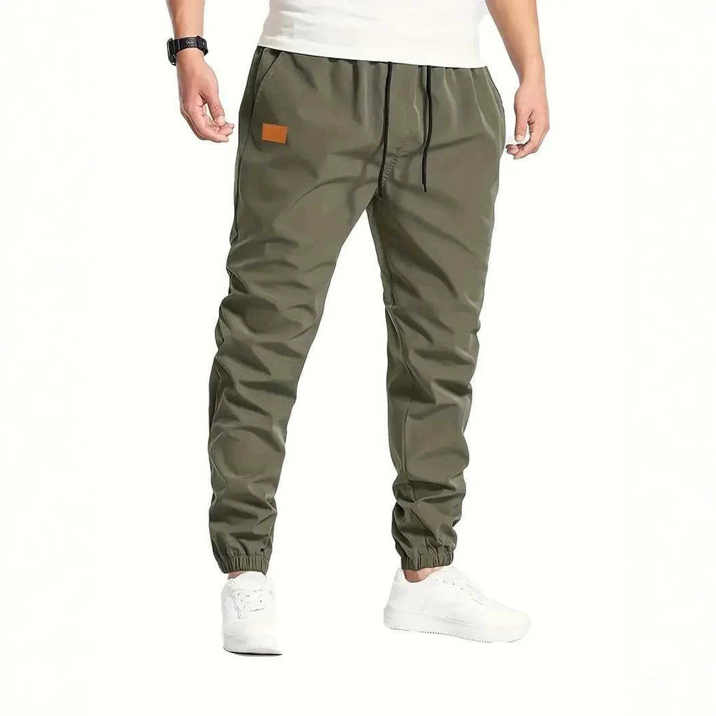 Men's Casual Cargo Pants, Slim Fit Cuffed Workwear Trousers