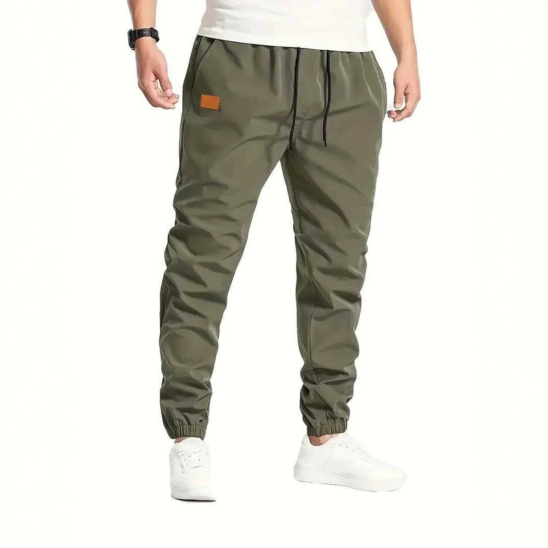 Men's Casual Cargo Pants, Slim Fit Cuffed Workwear Trousers
