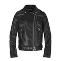 Vintage Slant Zipper Stud Belt Slim Fit Short PU Jacket