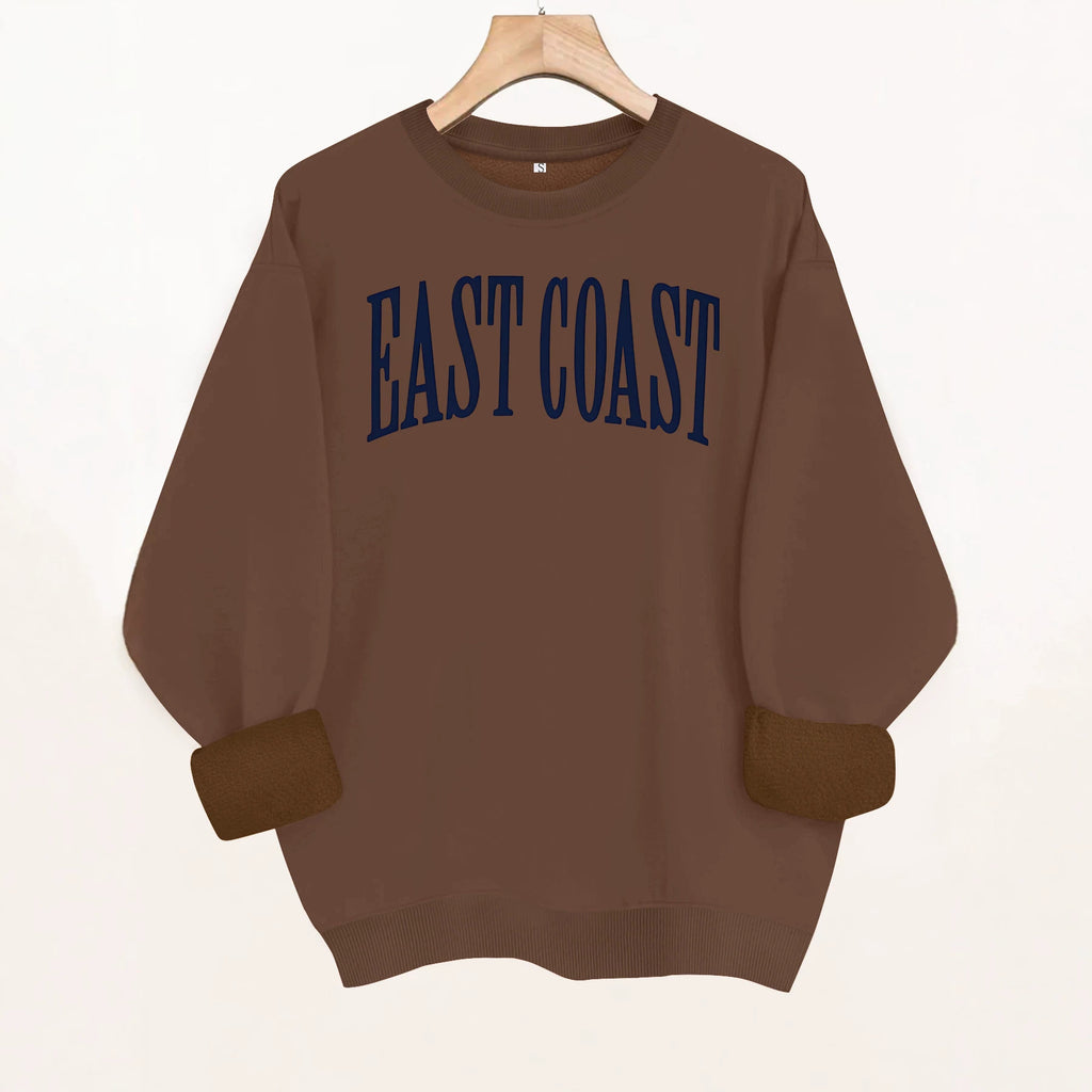 Round neck fleece hoodie