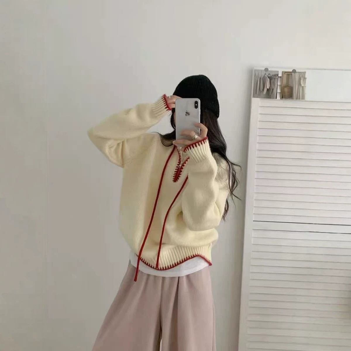 Soft Knit Hoodie Sweater for Women, Outerwear Top