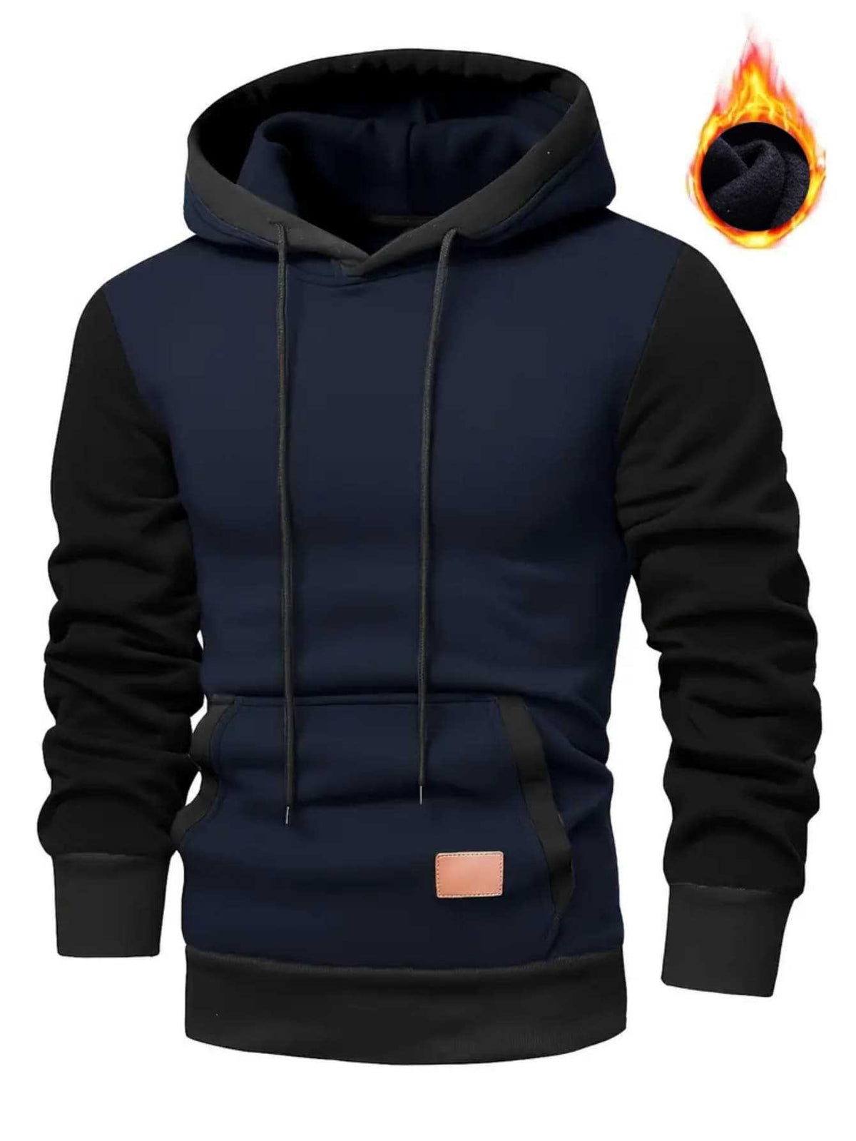 Men's Color Block Sweatshirt Jacket Casual Sporty Thick Fleece Pullover