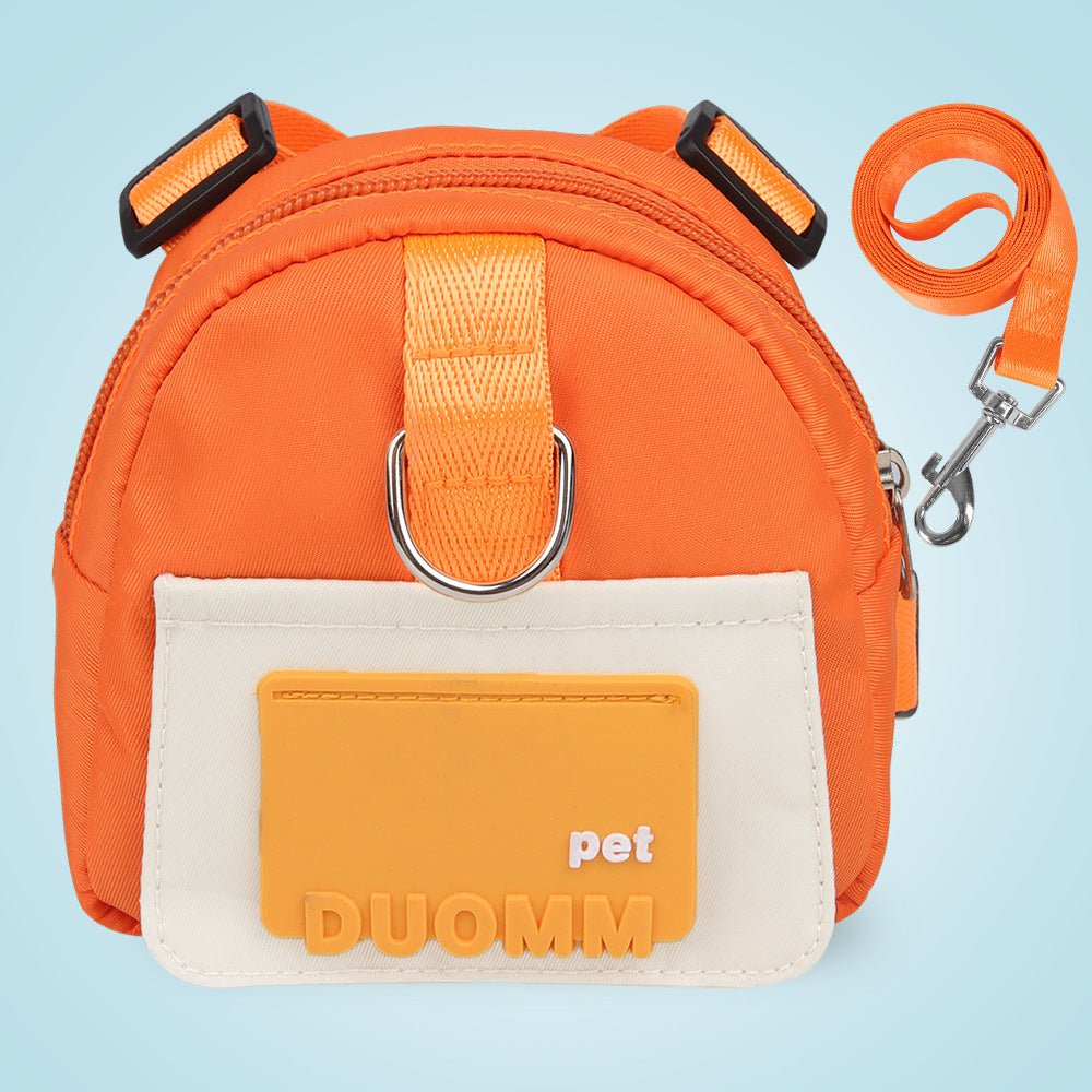 Small Dog Harness Backpack with Leash, Large Capacity Pet Walking Vest with Treat Pouch