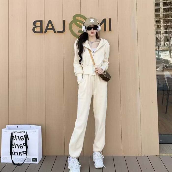 Sportswear Set for Women, Spring and Autumn New  Student Slimming Loose Fashion Hoodie Casual Two-Piece Set