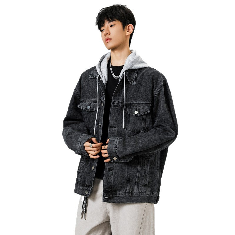 Men's  Denim Jacket Loose Fit Outerwear