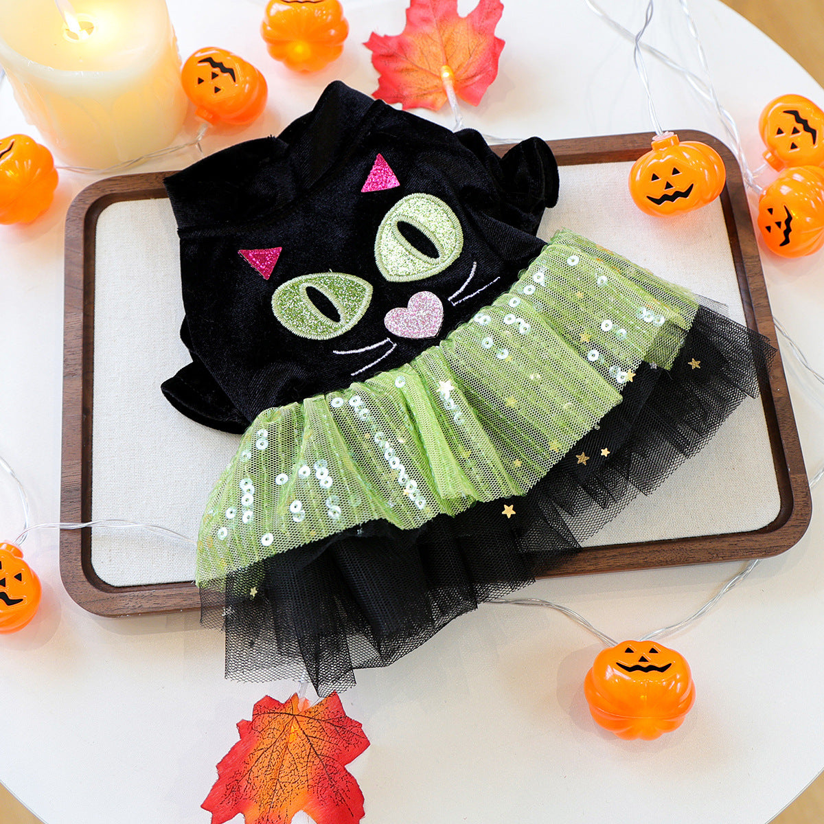Halloween Pet Dog Cat Dress Quirky Pumpkin Wedding Costume Outfit