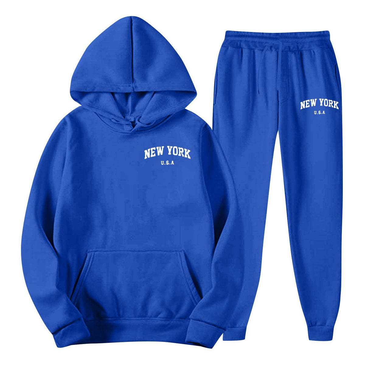 Men's Hoodie Set Solid Color Two-Piece