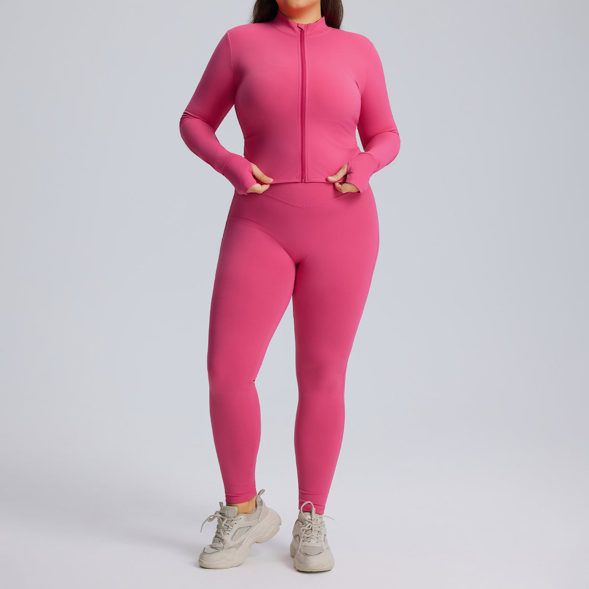 Long sleeved yoga suit set women's sportswear three piece set