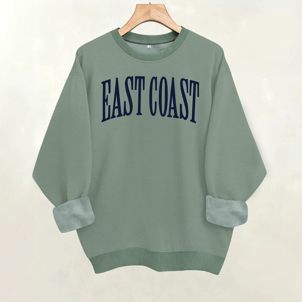 Round neck fleece hoodie