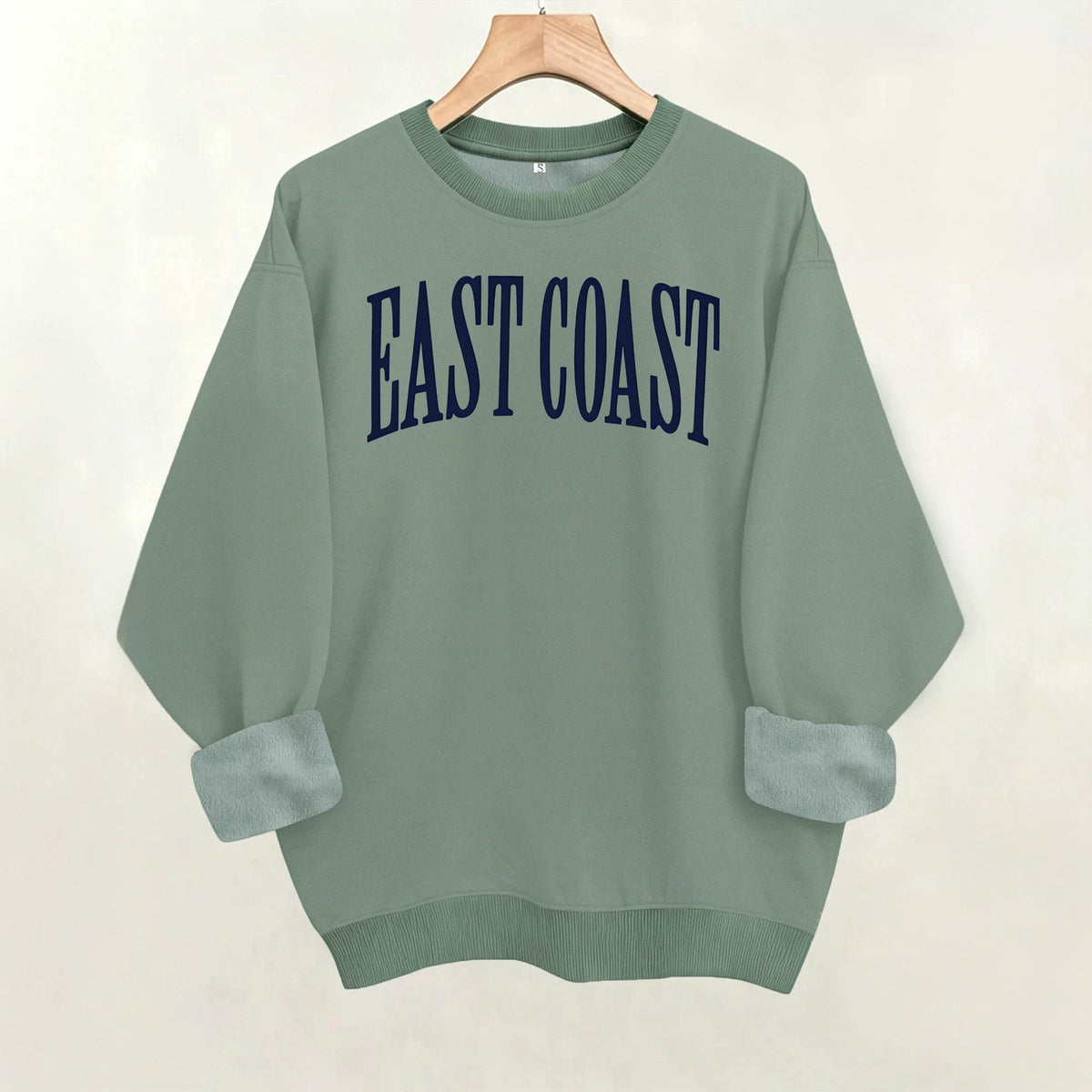 Round neck fleece hoodie