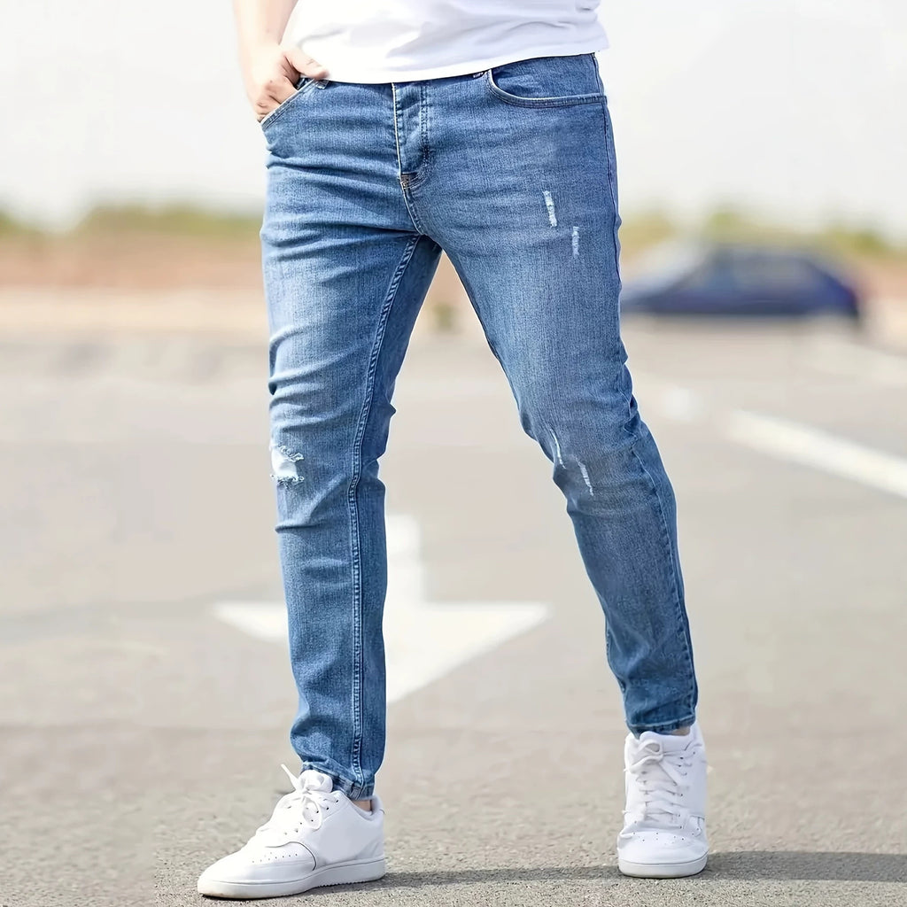 Style Summer Slim Fit Skinny Jeans for Men Fashion Casual Denim Pants
