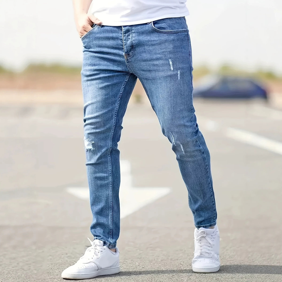 Style Summer Slim Fit Skinny Jeans for Men Fashion Casual Denim Pants