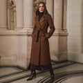 Plus Size Woolen Belted Coat for Women
