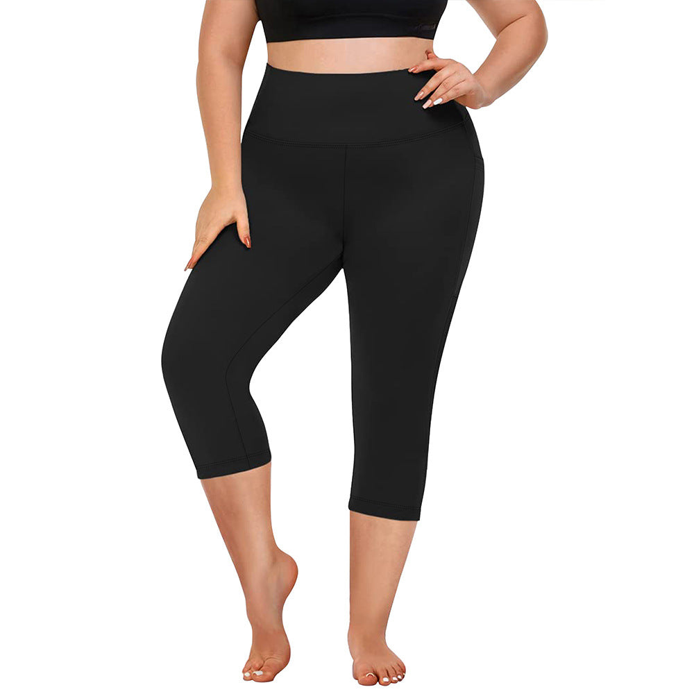 Pocket size seven yoga pants milk silk high waisted sports leggings