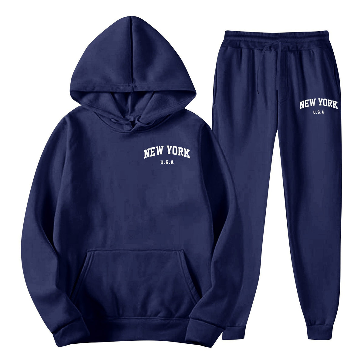 Men's Hoodie Set Solid Color Two-Piece