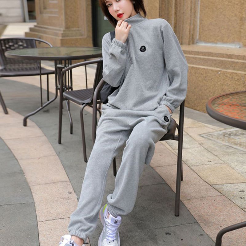 Sportswear Set for Women Spring Autumn Loose Plus Size Hoodie Casual Fashion Sweatpants Youthful Two-Piece Set