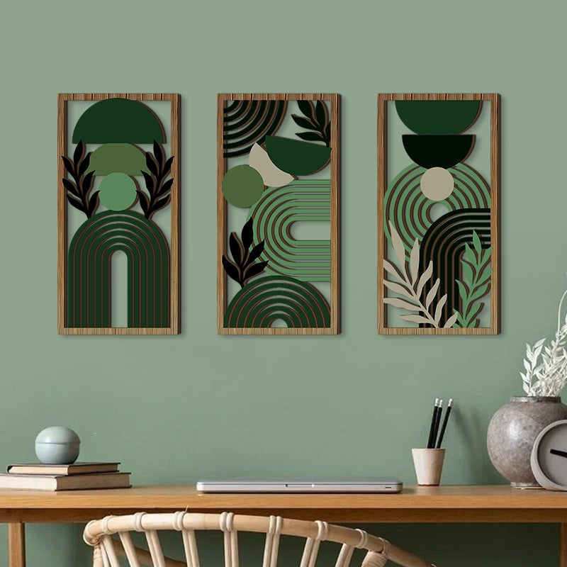 Rustic Wooden Wall Hanging Decor with Hollow Design for Bedroom and Living Room, Wall Art Decoration