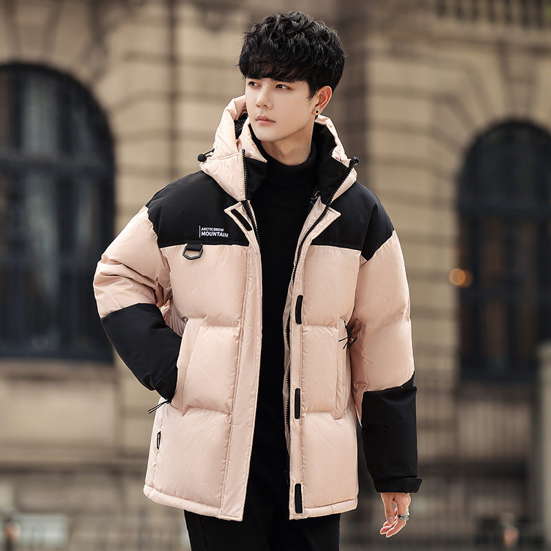 Clothing  Down Jacket Men Winter White Duck Down Short Thick Warm Windproof Fashion Hooded Outerwear