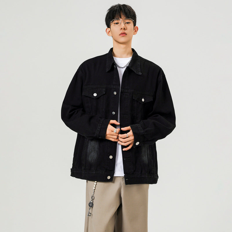 Men's  Denim Jacket Loose Fit Outerwear