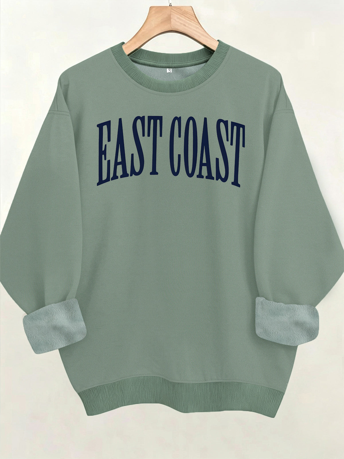 Round neck fleece hoodie