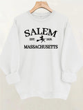 Printed round neck fleece hoodie